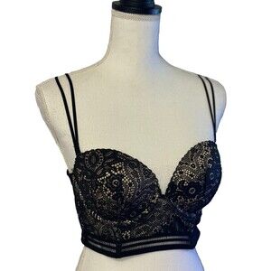 Victoria's Secret Very Sexy black lace bra, 36 B, multi-way strap, pre-loved